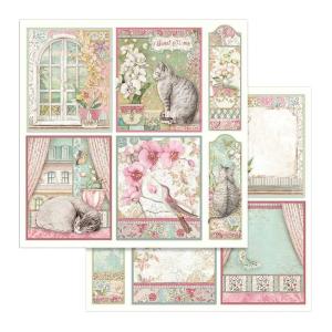 Stamperia  - Orchids and Cats - Cards -  12 x 12" Outlet Collections