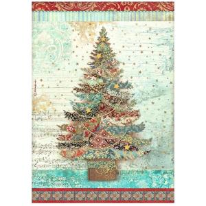 Stamperia - Christmas Greetings  - Tree - Rice Paper A4 Discount Huge Surprise