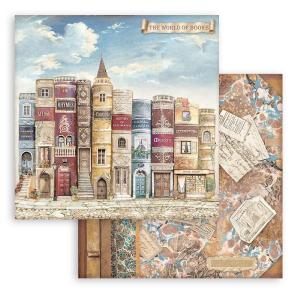 Stamperia  - Vintage Library - World of Books  -   12 x 12" Outlet
