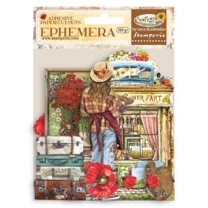 Stamperia  - Sunflower Art -  Adhesive Ephemera - Elements and Poppies For Sale Wholesale Pice