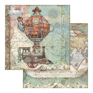 Stamperia  - Sir Vagabond -  Flying Train -   12 x 12" Cheap Buy Authentic