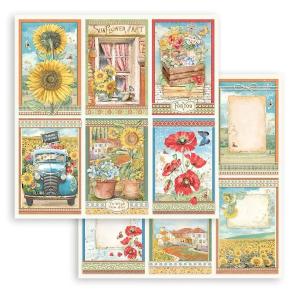 Stamperia  - Sunflower Art - 6 cards paper  -   12 x 12" Clearance For Nice