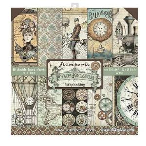 Stamperia  - Voyages Fantastiques  - Paper Pad  10 pk - 12 x 12" Discount Classic