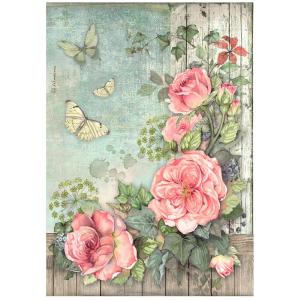 Stamperia - House of Roses - Flowers Corner - Rice Paper A4 Free Shipping The Cheapest