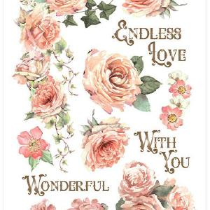 Stamperia - Rub Ons - House of Roses - Writings and Roses Original For Sale