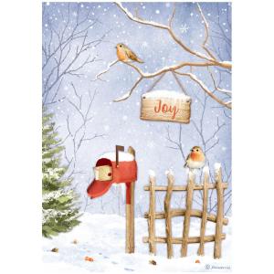 Stamperia - Winter Valley  - Joy Birds - Rice Paper A4 Free Shipping Clearance Store