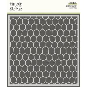 Simple Stories  - Stencil - Chicken wire Huge Surprise