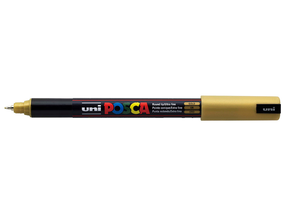 Uni Posca PC- 1 MR - Ultra Fine - Gold - 0,7 mm Classic For Sale