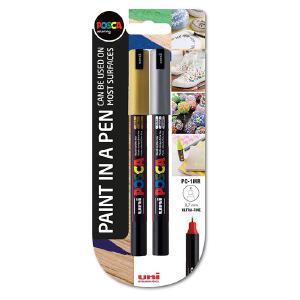 Uni Posca - PC 1MR - Gold & Silver Set - Ultra Fine 0,7 mm Free Shipping Nicekicks