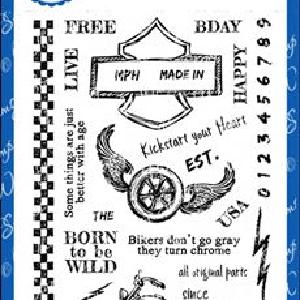 Whimsy - Clear Stamp - Biker Kickstart My Heart Cheap