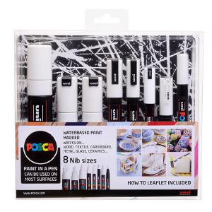 Uni Posca - 8 Nib Size - All White - 8 stk Buy Cheap With Credit Card