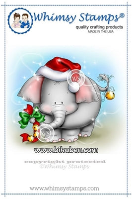 Whimsy Stamps - Cling Mount - Jingle Bells Two - Elephant View For Sale