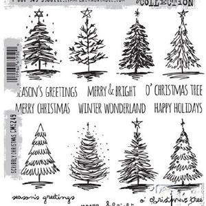 Tim Holtz Collection - Scribbley Christmas - Stamps Quality Free Shipping Outlet