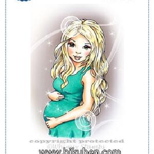 Whimsy Stamps - Cling mount - Pregnant and loving it! Free Shipping Low Pice Fee Shipping