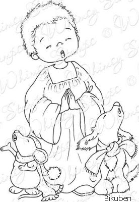 Whimsy Stamps - Cling mount - Christmas Choir Boy Sale 100% Original