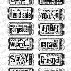 Whimsy Stamps - Cling mount - Fun Life Tickets 2 For Sale Top Quality