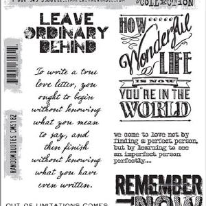 Tim Holtz Collection - Random Quotes - Stamps Cheap Sale Ebay