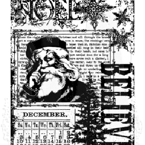 Tim Holtz Collection - Wood mount stamp -  Component Noel Believe Sale Authentic