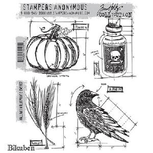 Tim Holtz Collection - Halloween Blueprint 2 - Stamps Marketable Online