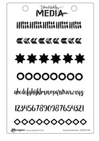 Ranger - Dina Wakley - Media Stamps - Assorted Borders Cheap With Mastercard