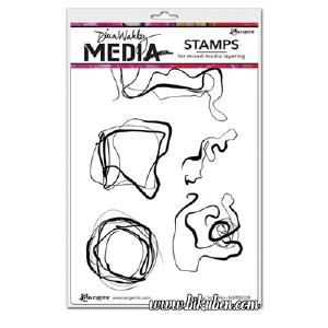 Ranger - Dina Wakley - Media Stamps - Organic Scribbles Online Cheap Online