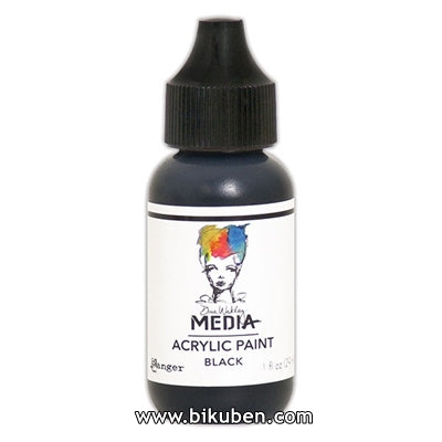 Ranger - Dina Wakley Media Paints - Black - 1oz Quality Free Shipping Low Pice