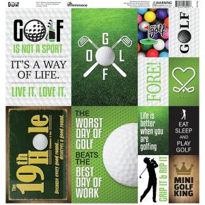 Reminisce - Poster Cardstock Stickers - Golf  12 x 12" Factory Outlet