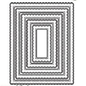 CottageCutz - Nested Stitched Scallop Rectangle Cheap Sale 100% Guaranteed