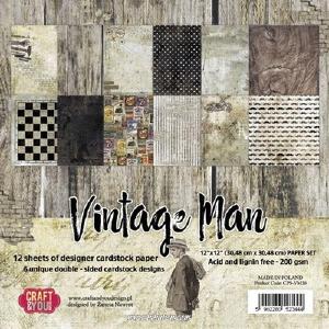 Craft and You - Vintage Man - Paper Pack   12 x 12" Buy Cheap Latest