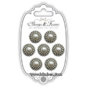 Craft Consortium - Always & Forever - Pearl double Circle Embellishment 2025 Newest