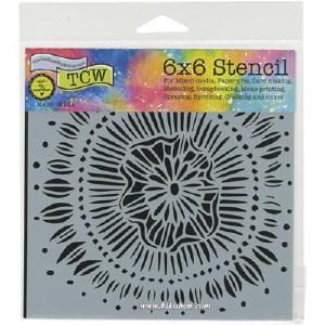 Crafters Workshop - Stencil - Floral Eclipse   6 x 6" Best Sale For Sale