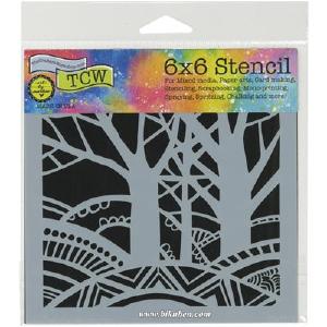 Crafters Workshop - Stencil - Tree Paradise   6 x 6" Free Shipping Classic