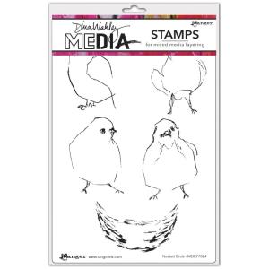 Dina Wakley Media - Stamps - Nested Birds Cheap Online Store Manchester