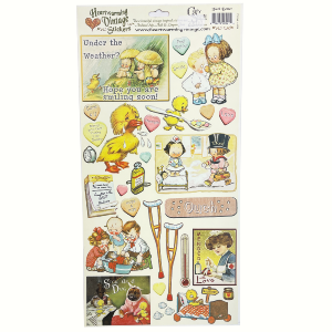 Crafty Secrets - Heartwarming Vintage Stickers - Feel Better Finishline For Sale