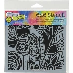 Crafters Workshop - Stencil - Wild Roses   6 x 6" Cheap Big Sale