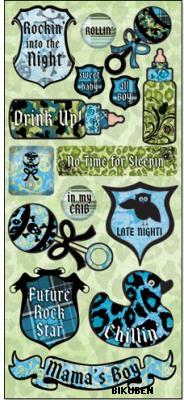 Creative Imaginations - Melange Cardstock Stickers - Rock-a-bye Boy Enjoy For Sale