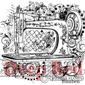 Deep Red Stamps - Sewing Machine Flourish - Cling Stamp Sale How Much