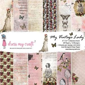 Dress my craft - Vintage Lady - Paper Pad  6 x 6" Manchester Cheap Pice
