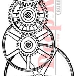 Deep Red Stamps - Gears and Pulleys - Cling Stamps Discount Outlet Locations