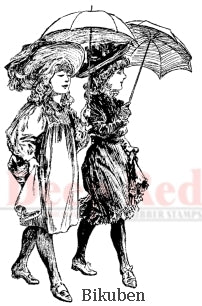 Deep Red Stamps - Parasol Stroll - Cling Stamp Cheap Pice Free Shipping