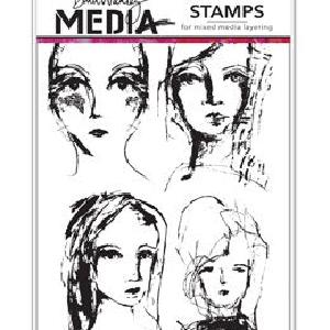 Dina Wakley Media - Stamps - Intresting Faces Free Shipping Largest Supplier