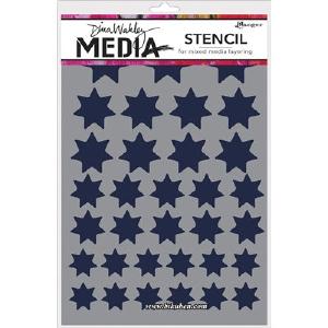 Dina Wakley  Media - Stencils  - Variegated Stars Countdown Package
