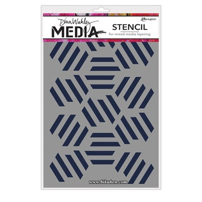 Dina Wakley  Media - Stencils  - Fractured Hexagons Outlet Wiki