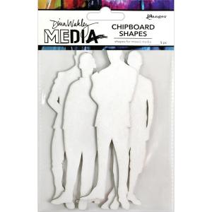 Dina Wakley Media - Chipboard Shapes - The Men For Sale Top Quality