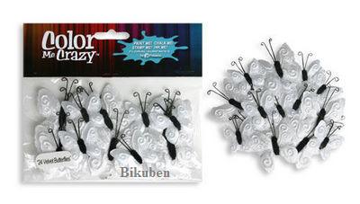 Petaloo - Color Me Crazy - Velvet Butterflies WHITE In China Cheap Pice