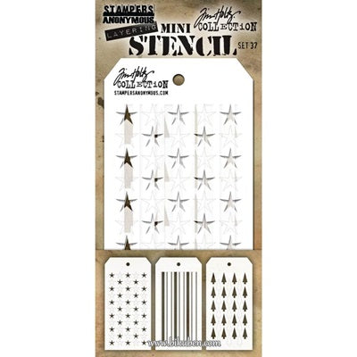 Tim Holtz - Mini Stencil  Set #37 For Cheap Online