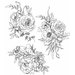Tim Holtz Collection - Cling Stamps - Floral outline Free Shipping Original