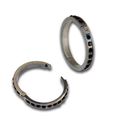 7 gypsies: Binding rings antique silver black crystal Pictures Cheap Online