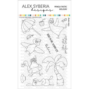 Alex Syberia Designs - Clear stamp set - Pengu-tastic Holiday - A6 Sale Classic