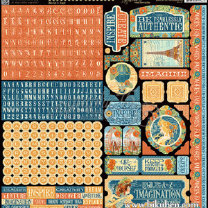 Graphic45 - World's Fair - Sticker Sheet 12x12" 2025 New Cheap Online